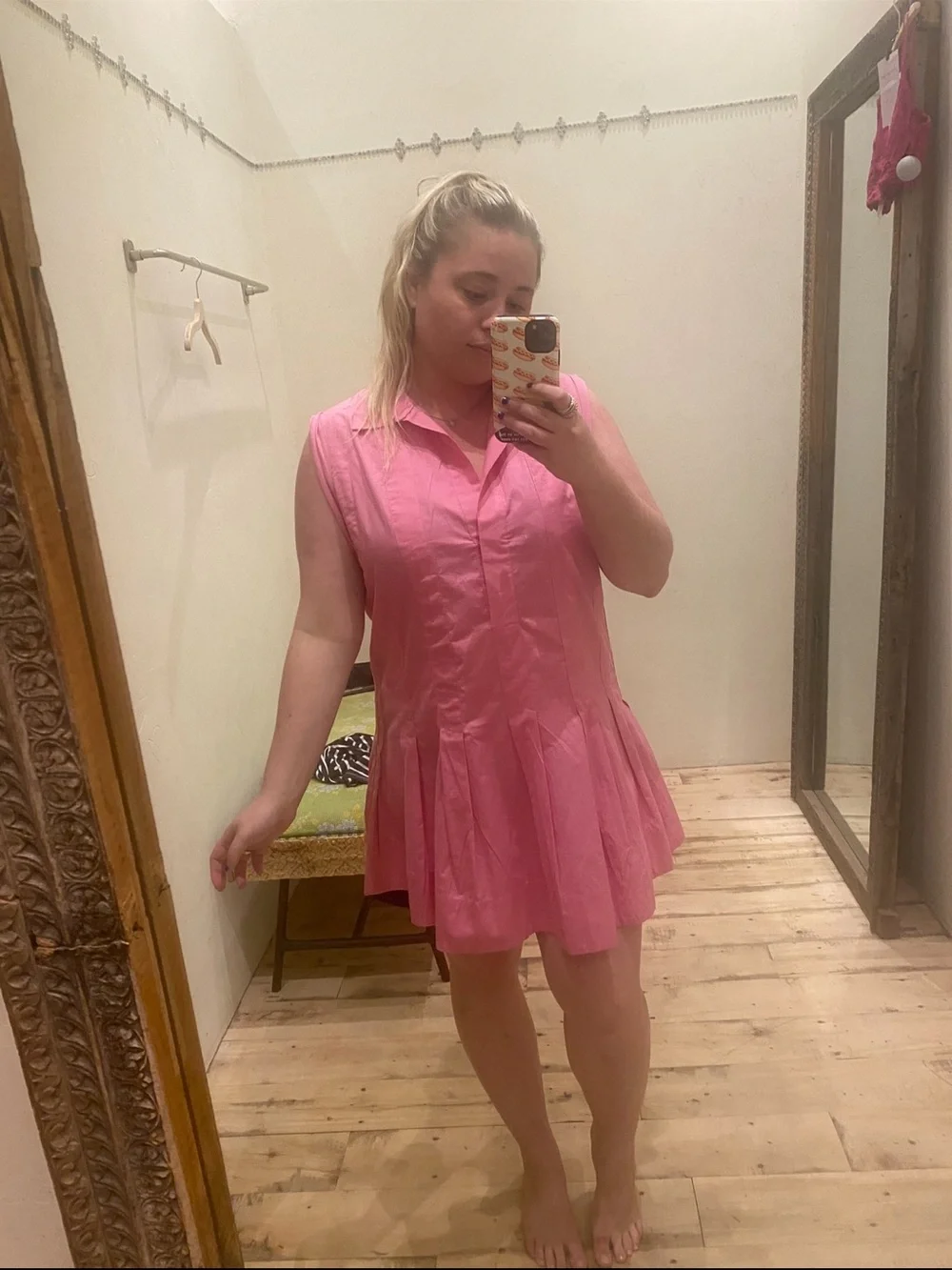 Free People Pink Sleeveless Drop-Waist Dress